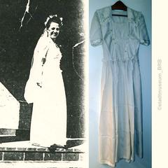 Die strahlende Braut 1946 und ihr Brautkleid bei uns (Foto: Stadtmuseum Brandenburg an der Havel)