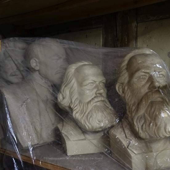 Gipsbüsten von Stalin, Lenin, Marx und Engel (Foto: Stadtmuseum Brandenburg an der Havel)