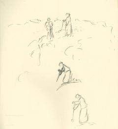 Hertas Skizzen der ausgrabenden Mutter Marie Bielefeld, 1926 (Quelle/Foto: Stadtmuseum Brandenburg an der Havel)