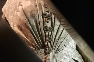 Ein Seidenkleid aus dem 19. Jahrundert ist in der Wunderkammer versteckt.