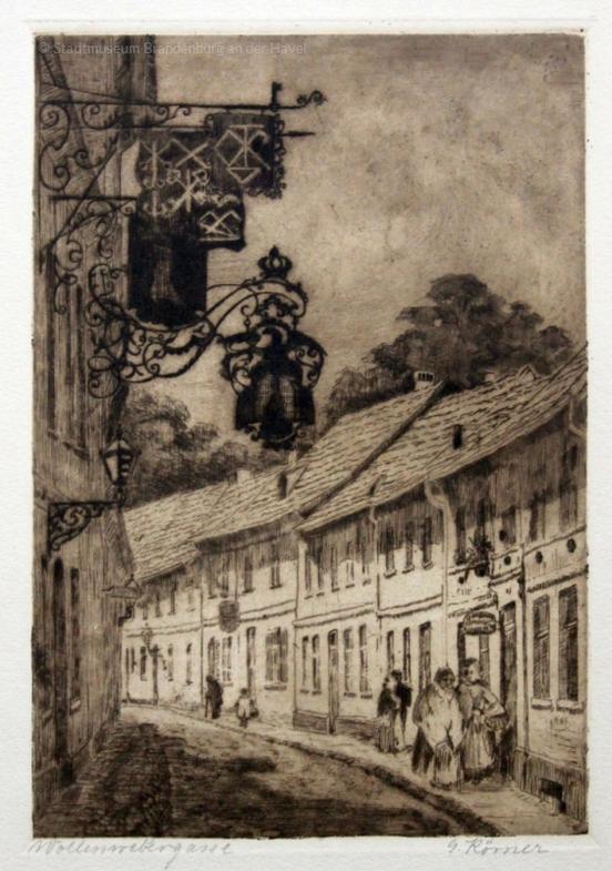 Gertrud Körner - Wollenwebergasse (Lithographie)Stadtmuseum Brandenburg an der Havel