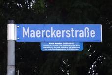 Maerckerstraße mit neuem Namensschild.